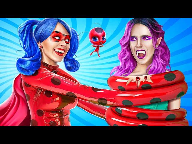 Vampire contre Ladybug Miraculeuse! Comment Devenir un Super-Héros