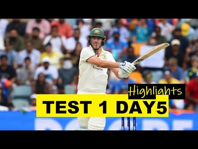 India vs Australia Test 1 Day 5 cricket highlights | Captain knock by Pat Cummins