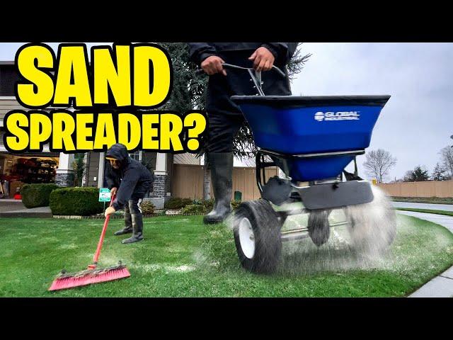 Sand Spreader? To level your lawn? Does it work? Make sand leveling your lawn easier!