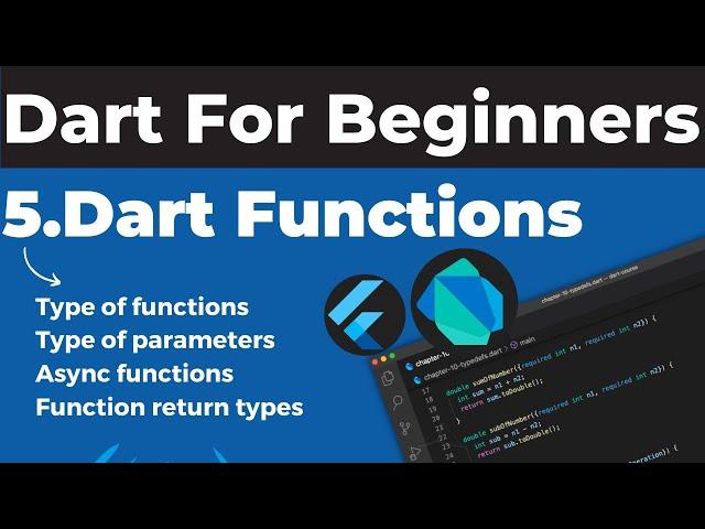 5. Dart Functions | Dart Course For Beginners | Dart Course | Dart tutorial