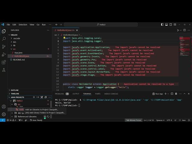 Working with JavaFX in VSCode IDE