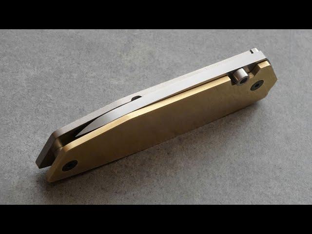 Knife Making - Brass Titanium Frame Lock Folder