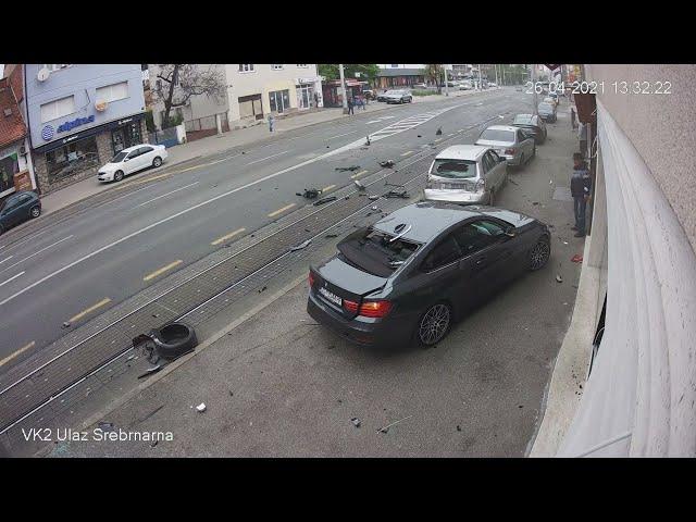 Audi crash in Zagreb slow motion