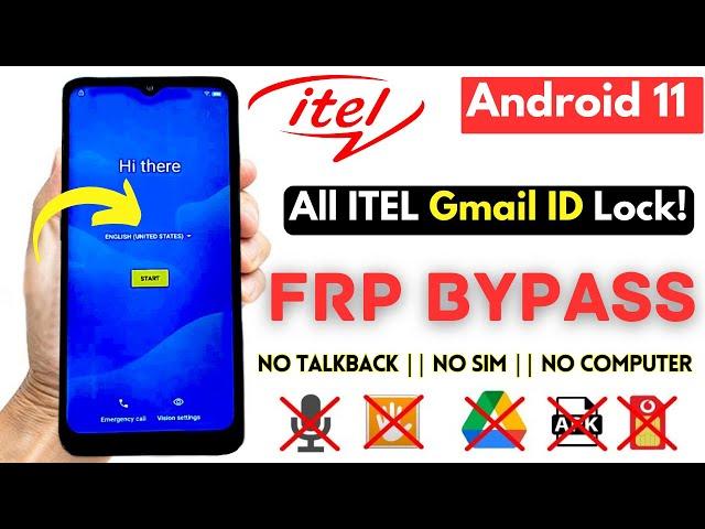 -Unlock All ITEL FRP Bypass Android 11/12 [Without PC] -Unlock Itel Frp 2024 Google Account Bypass!