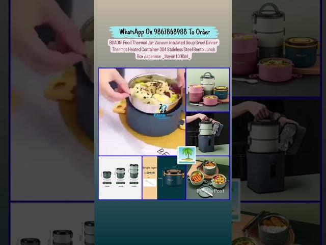 Food Thermal Jar Vacuum Insulated Soup Dinner Thermos Heated Container Steel Korean Lunch Box