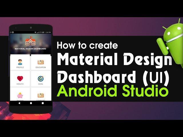 Android Studio Tutorial - How to create Material Design Dashboard for Android App