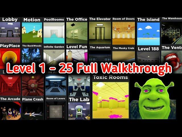Roblox Shrek In The Backrooms Level 1 To Level 25 Full Walkthrough Gameplay Speedrun + All Endings