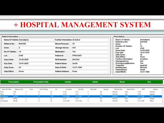 Hospital management system project in python with database | Mini project | Tkinter |#Hindi