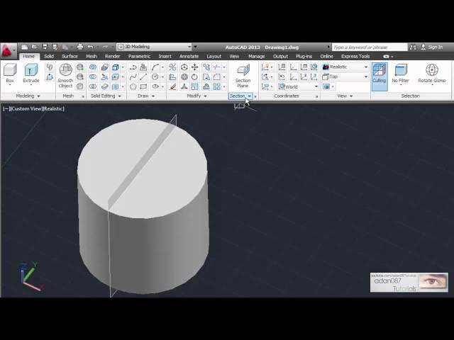 AutoCAD Creates a section object that acts as a cutting plane through 3D objects