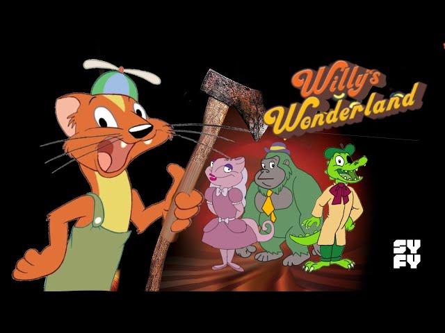 The banana Splits Movie cover with willy's Wonderland but its animated