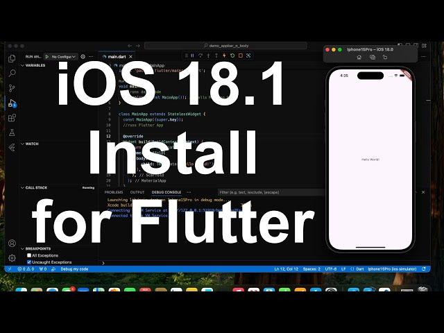 iOS 18.1 Update for VS Code, with Flutter and Xcode #ios18update #flutter #visualstudiocode #code