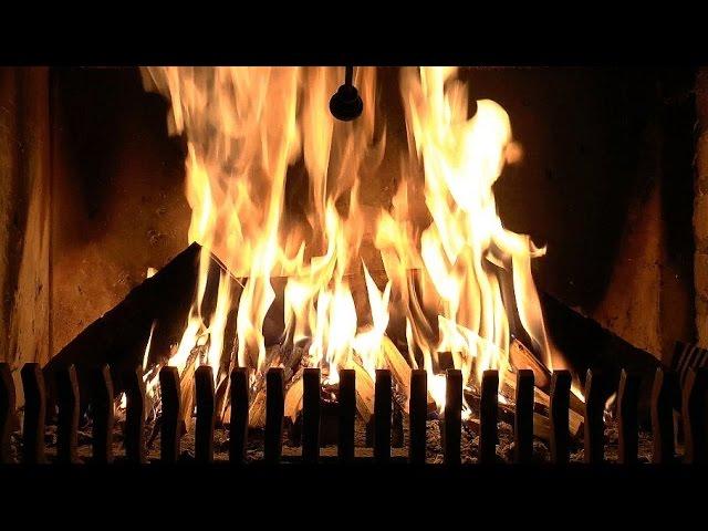 Burning Fireplace with High Quality Crackling Fire Sounds (Real Time Full HD Recording)