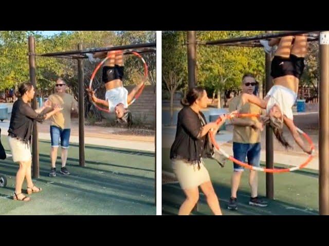 ‘Karen’ Yells at World Hula Hooping Champion on Monkey Bars