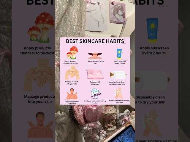 Best Skincare Habits  #glowup #coquette #glowuptips #skincare #habits #acne #acnetreatment #pretty