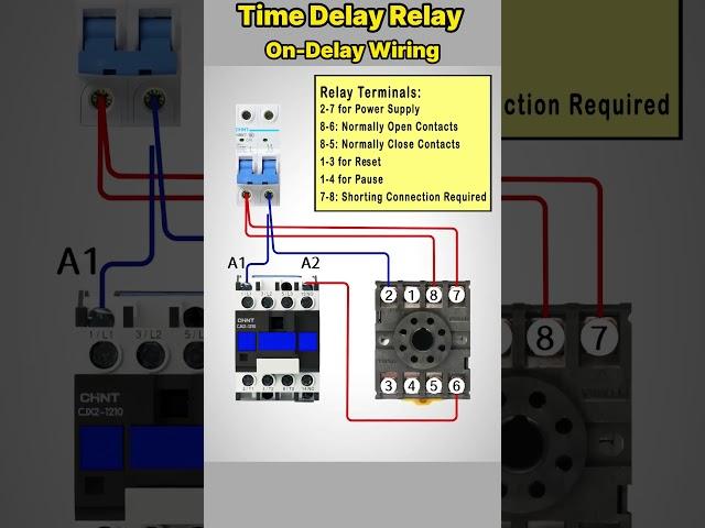 Timer Delay Relay On Delay Wiring #howto #shorts