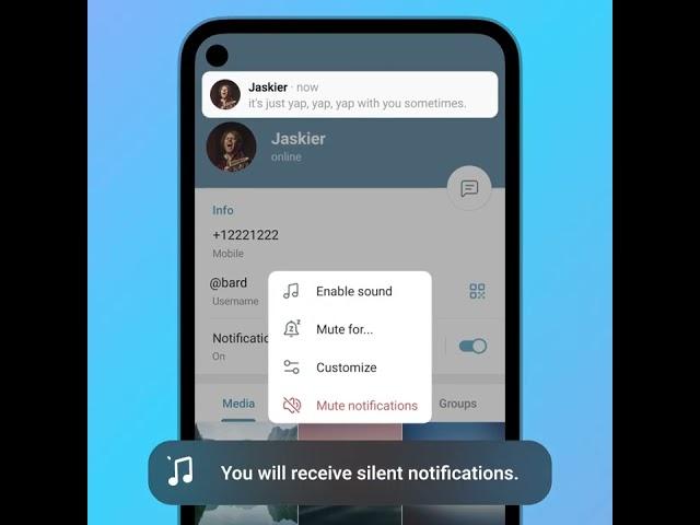 Telegram Disable Sound & Mute