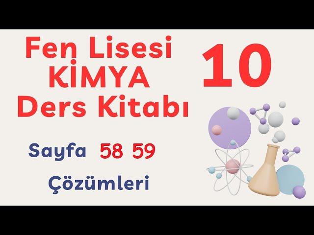 Fen Lisesi Kimya 10 MEB Ders Kitabı  Ders İçi Uygulama Sayfa 58 59Temel Kanunlar Hesaplamalar