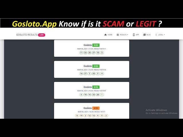 Russia Gosloto ! Gosloto.App Know if is it SCAM or LEGIT ? Russia Gosloto Results