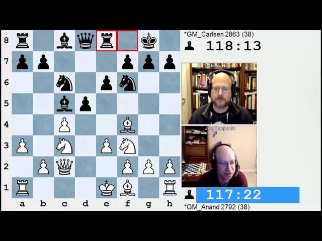 World Championship Match - Carlsen vs. Anand Game 8 - GM Joel Benjamin on Chessclub.com