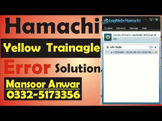 hamachi yellow triangle fix windows 7 | Mansoor Anwar |vpn|