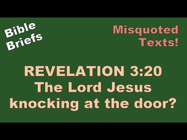 Bible Briefs #5 - Revelation 3:20