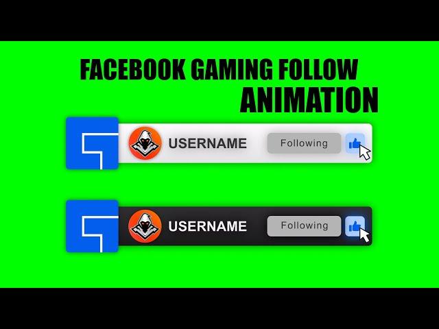 Facebook Gaming Follow Animation For Your Videos - GREEN SCREEN