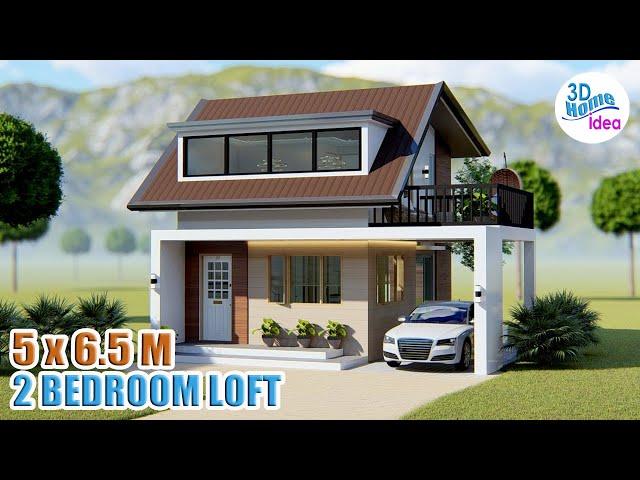 INSPIRING 2 Bedroom Loft type Small House Design Ideas | 5 x 6.5 meters Tiny House