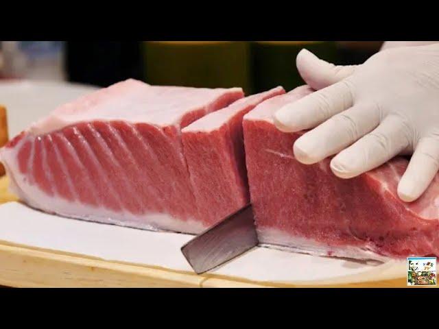 Разделка ГИГАНТСКОГО ТУНЦА Рыба Весом 200кг / Cutting GIANT TUNA Weighing 200kg | КОРЕЯ Морепродукты