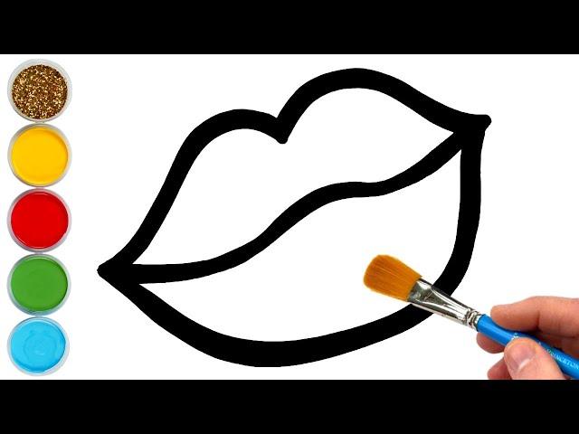 Lips Rainbow Make Up Set | Drawing, Painting & Coloring for Kids, Toddlers | Come & Draw With Me