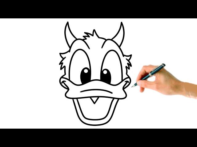 How To Draw Donald Duck for Halloween   Easy tutorial for kids step-by-step