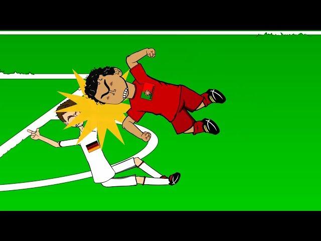 PEPE HEADBUTTS MULLER (Germany vs Portugal 4-0 World Cup Cartoon Pepe Red Card 16.6.14)