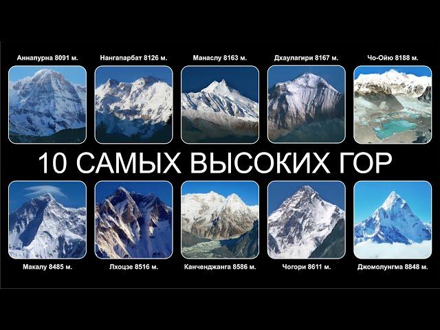 Топ  10 САМЫХ ВЫСОКИХ ГОР МИРА