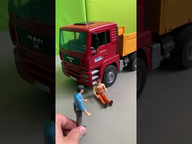 The Construction Site Incident. #Bruder Police and Ambulance Rescue Dump Truck Driver #shorts