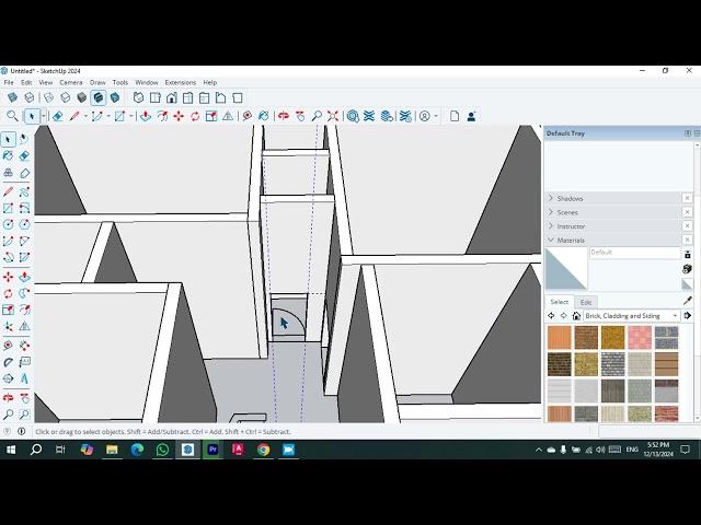 3BHK House Plan Modeled in SketchUp | 32x33 ft Compact Layout