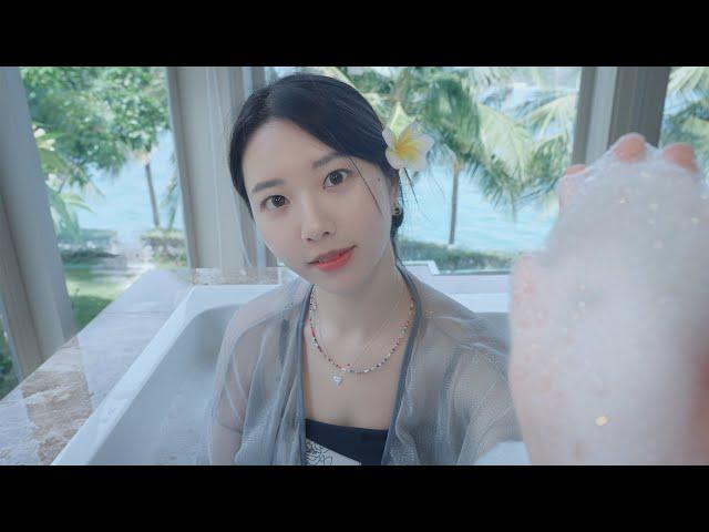 ASMR Ocean View Bubble Spa Roleplay 🫧 Shaving and Massage Included! | in Vietnam