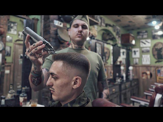  ASMR BARBER - Military FLAT TOP & Skin Fade