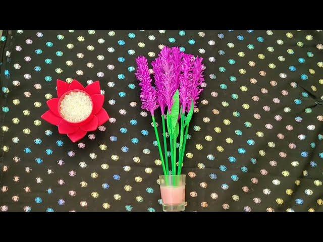 Lavender flower making with crepe Paper# Paper craft #Lp  Art & Craft