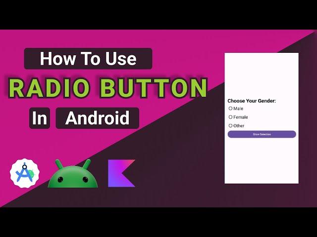 How to create Radio Button In Android Studio using Kotlin