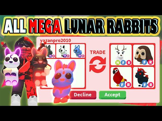 I TRADED ALL NEW MEGA LUNAR RABBITS  IN ADOPT ME LUNAR UPDATE ROBLOX