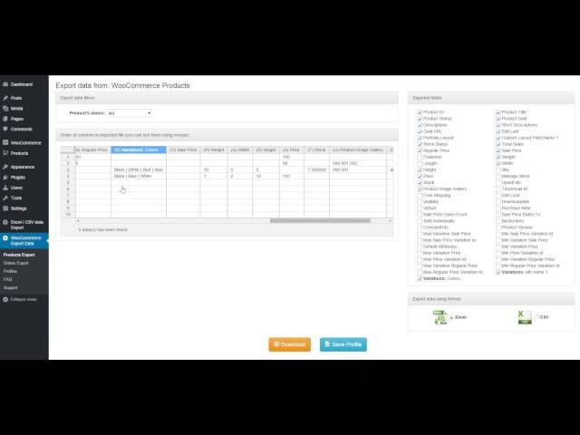 WooCommerce Orders and Products Export