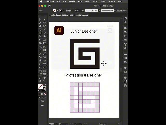 Junior Designer vs Professional Designer Graphic Designer #shorts #illustrator #logo #logodesign