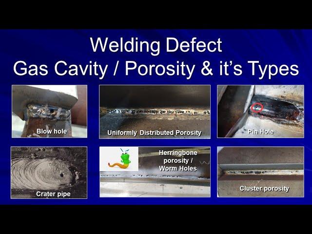 Welding Defect - Porosity | Types of Gas Cavity | Herringbone/Worm Hole Porosity | Causes & Remedies