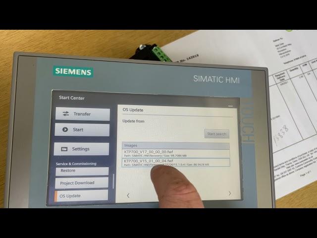 Update Siemens KTP700 Firmware from USB stick