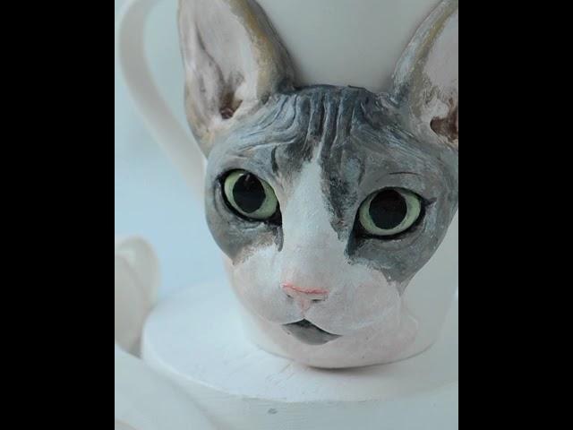 Sphynx cat portrait mug, cat lover gifts ideas