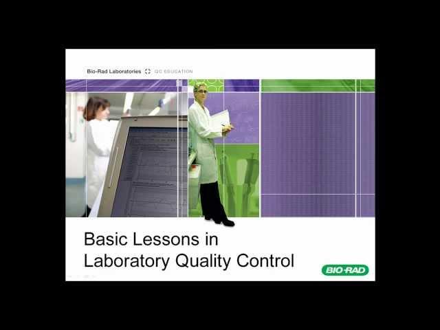 Introduction -- Basic Lessons in Laboratory Quality Control