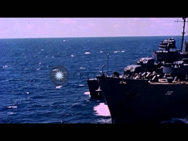 U.S. Fleet fueling support for Task Force 58 in Operation Forager June-Nov. 1944. HD Stock Footage