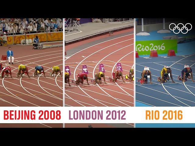 ALL Usain Bolt 100m Finals at the same time!