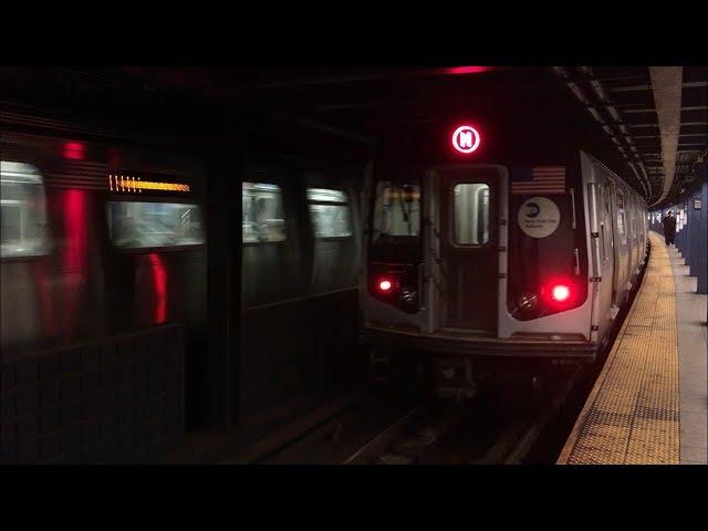 IND Queens Blvd Line: (E) (F) Exp and (M) (R) Lcl Trains @ Woodhaven Blvd (R46, R160)