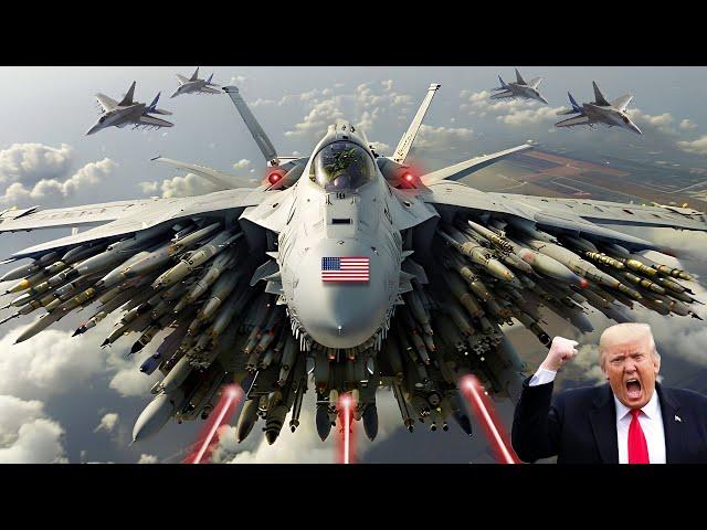 1 Minute Ago! American F-22 Raptor fighter jets successfully destroy North Korean aircraft carrier