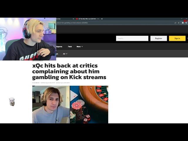 xQc reacts to Dexerto News just making up stuff about him